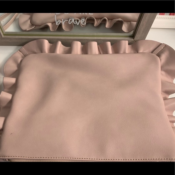 Blush Sole Society Faux Leather Ruffle Clutch - Picture 2 of 3